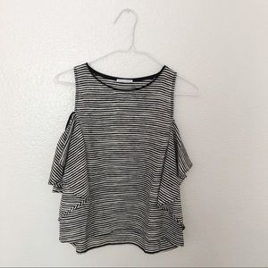 🕊Zara Striped Cold-Shoulder Top🕊